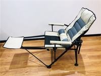 Chaise pliante d'extérieur moderne en acier personnalisable, très vendue, inclinable, pour jardin et camping, avec coussin portable