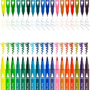 Màu Sắc Khác Nhau Không Độc Hại Sinh Viên Kép Nhà Sản Xuất Tốt <span class=keywords><strong>Tip</strong></span> Thiết Lập Màu Nước Sơn Nước Dựa Sơn Đánh Dấu Bàn Chải Bút - Product Image 2