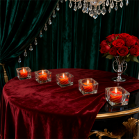 Verre Transparent romantique photophore carré bougeoir accessoires pour la maison ambiance créative aux chandelles dîner décoration