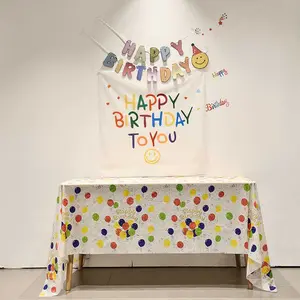137 * 274 cm Party-Tischdecke Peva Einweg-Gratulation Geburtstag Baby-Dekoration Einweg-Party-Tischdecke