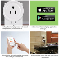 Prise intelligente de surveillance de la consommation d'énergie FY11 US |   Minuteur de prise WiFi Ewelink compatible Alexa Google Home |   Sortie 10A/16A Portée 50m |   Prise intelligente OEM