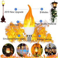 Ampoules LED SMD à effet flamme, 3 modes, flamme vacillante, ampoules pour lustre, lumière chaude, jardin, Halloween