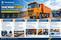 Nouveau Camion Benne Diesel SHACMAN F3000 6x4 380HP Robuste Capacité de Charge 41-50t Moteur Transmission Essieu d'Origine Afrique de l'Ouest