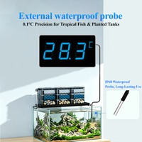 Thermomètre numérique pour sauna avec sonde étanche de 5 m, affichage LED et alarme pour la détection et la surveillance de la température industrielle et de la piscine
