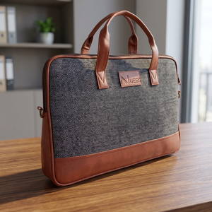 Sac bandoulière multifonctionnel Liviya en cuir véritable gaufré de luxe pour ordinateur portable/agenda, modèle 148 (Delhi) pour homme, idéal pour le bureau - Product Image 4