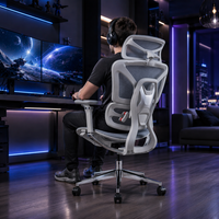 Chaise de bureau ergonomique en maille avec accoudoirs 5D et base en aluminium – Fournisseur OEM – Silla De Oficina Ergonomica