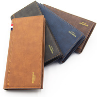 Dompet Pria Kulit PU Berkualitas Tinggi Murah Model Vintage Pendek Tipis Tahan Air Hadiah Bisnis