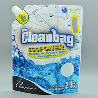 Pochette industrielle en LDPE avec bec verseur et poignée imprimés en héliogravure pour emballage de détergent liquide et de savon pour les mains