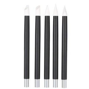 Pinceau de sculpture pour nail art en silicone avec manche en acrylique, embout creux pour gaufrage, tête à sertir pour design 3D en gel - Product Image 1