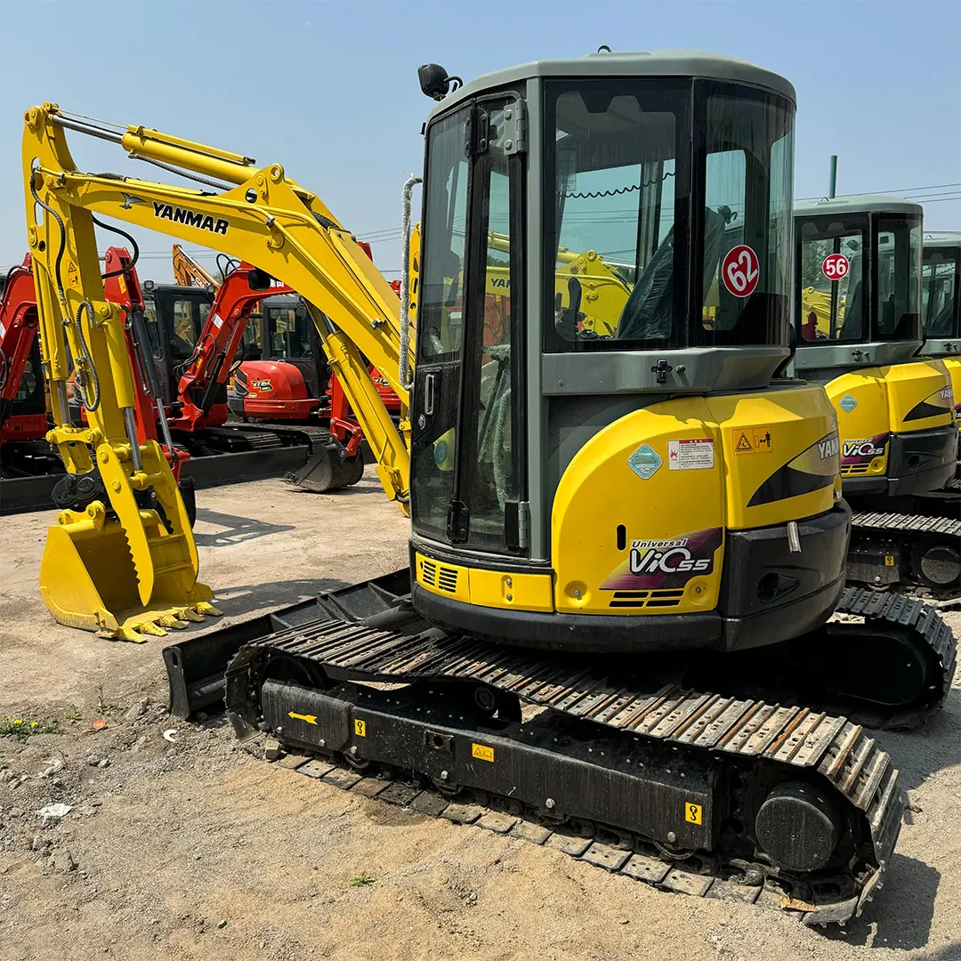 Fijne Kwaliteit Gebruikt Yanmar Vio55 VIO55-5B 5 Ton Kleine Graafmachine Met Lage Werkuren Met Snelkoppeling Minigraafmachine