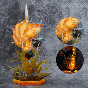 Statuetta <span class=keywords><strong>Anime</strong></span> di Agatsuma Zenitsu da Demon Slayer, Scultura a Doppia Testa Luminosa in PVC, Modellino Cartoon da 31cm, Regalo - Product Image 3