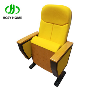 เก้าอี้หอประชุม Hechuang รุ่น P826-1 สีน้ำเงิน หุ้มเบาะ พร้อมที่วางแขนไม้ เฟอร์นิเจอร์โรงละคร สำหรับโรงเรียนและโรงแรม - Product Image 4