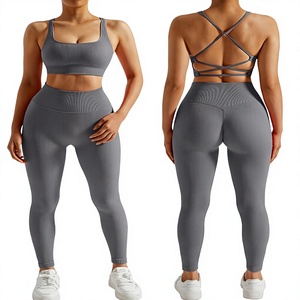 <b>Women</b> Performance <b>Compression</b> <b>Leggings</b> Adjustable Sports Bra Running Gym Activewear Set - Product Image 1