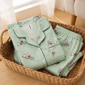 <span class=keywords><strong>Pigiama</strong></span> in Cotone Biologico Delicato sulla Pelle per Donne, Set con Stampa di <span class=keywords><strong>Koala</strong></span>, Abbigliamento da Notte in Lino e Cotone - Product Image 1