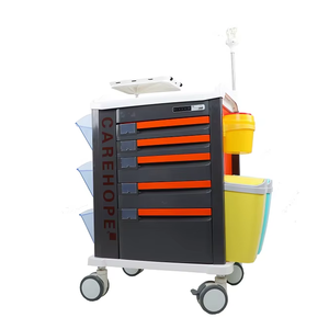 MT 의료 휴대용 병원 ABS 비상 충돌 서랍 트롤리 잠금 구조 차량과 사일런트 범용 간호 카트 - Product Image 1