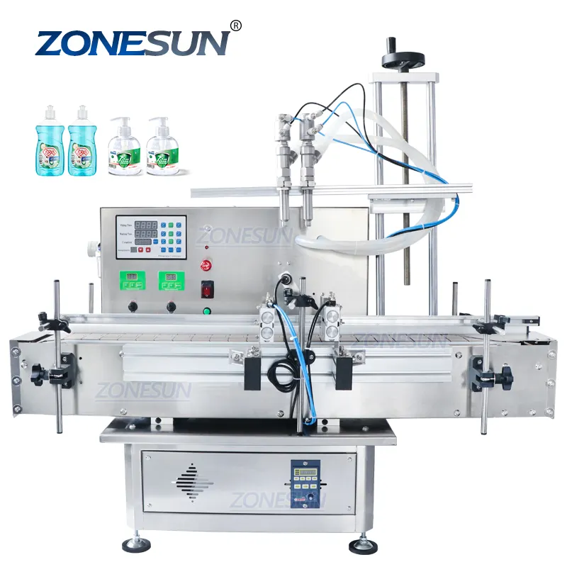 ZONESUN Automatische Desktop-Weingel-Flüssigöl-Abfüll maschine mit Förderer-Getränkemilchsaft-Abfüll maschine Wasser füller