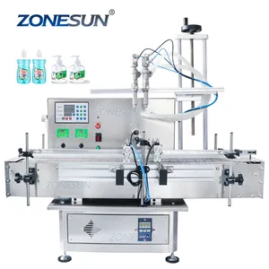 ZONESUN 자동 데스크탑 와인 젤 액체 오일 충전 기계 컨베이어 음료 우유 주스 충전 기계 필러
