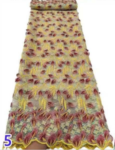 Tela de Encaje para Vestidos de Alta Gama, con Bordado de Tubo de Cuentas, Tridimensional, con Bordado de Lentejuelas Exquisito - Product Image 2