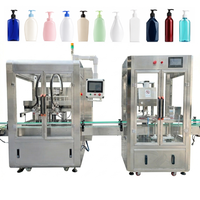 Machine de capsulage en ligne à mouvement continu pour savons et produits de nettoyage, pose manuelle des bouchons, adaptable à divers besoins