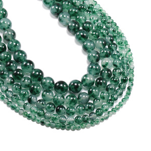 Perles rondes en jade fleur flottante, perles en vrac pour la création de bijoux - Product Image 1