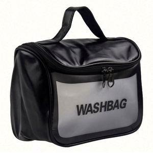 Sac de maquillage de voyage portable de grande capacité personnalisé, sac de toilette transparent en PVC pour les cadeaux d'affaires et promotionnels - Product Image 1