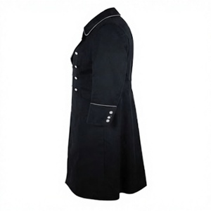 Gabardina Larga Negra Cruzada para Hombre, Estilo Blazer, Cortavientos, Ropa Exterior Formal - Product Image 4