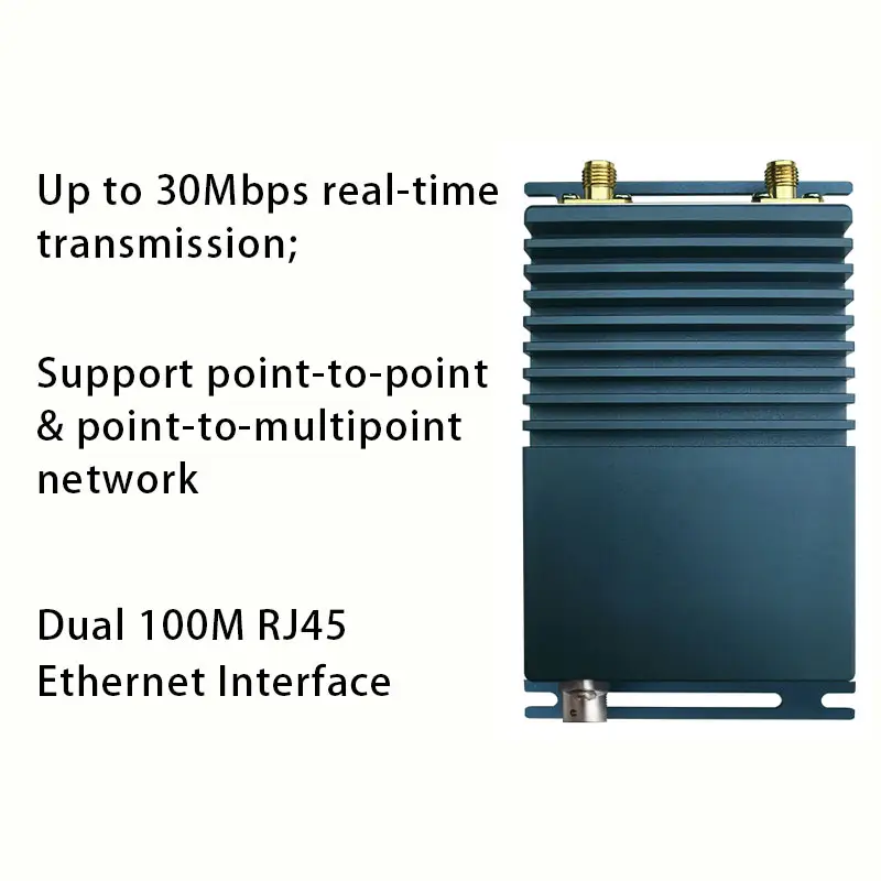 Modem Radio Ethernet 100M double RJ45 3/5/10/20MHz émetteur et récepteur vidéo sans fil