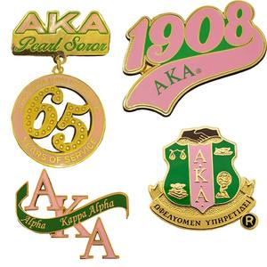 Factory Direct Benutzer definierte weiche harte Emaille <span class=keywords><strong>Aka</strong></span> Sorority Logo Brosche Kapitel Anstecknadeln Abzeichen - Product Image 1
