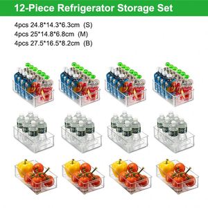 Offre Spéciale : Lot de 12 Bacs de Rangement Empilables pour Réfrigérateur et Congélateur, Contenants Alimentaires en Plastique Sans BPA - Product Image 5