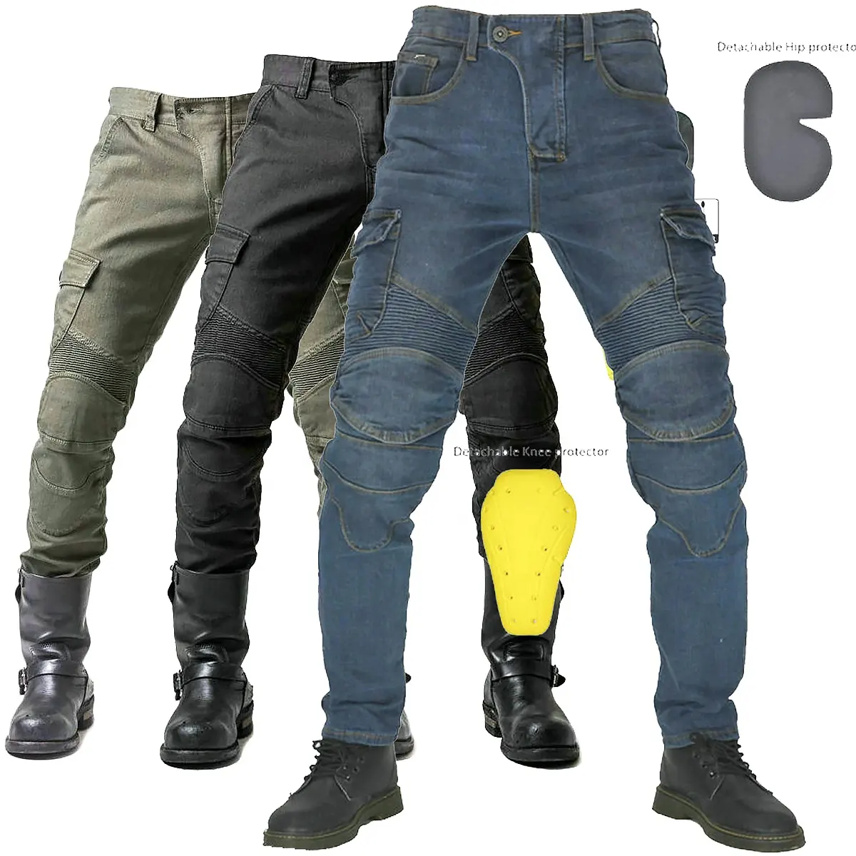 Pantalones vaqueros de motocicleta para hombre, equipo de protección para Motocross, pantalones vaqueros de protección GP PRO