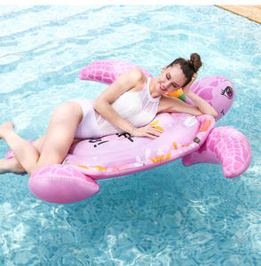 2024 Waterpark Zeeschildpad Schildpad Zwembad Drijft Kersenkinderen Opblaasbare Ride-Ons Mount Zwemring Zwevende Mat Ligstoel - Product Image 6
