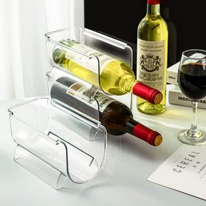Comptoirs de cuisine empilable casier à vin en plastique organisateur de stockage vin eau <span class=keywords><strong>porte</strong></span>-<span class=keywords><strong>bouteille</strong></span> réfrigérateur support de stockage de vin - Product Image 6