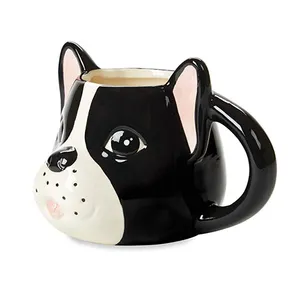 Mignon peinture à la main en forme de chien animal lait de thé de café en céramique 3d tasse