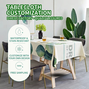 Mantel de Algodón Estilo Nórdico, Impresión Personalizada, Impermeable, para Uso Doméstico, Diseño de Plantas, Tejido - Product Image 2