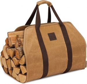 Porte-bûches en cuir BSCI, sacs de rangement en toile cirée pour bois de chauffage, prix usine - Product Image 1