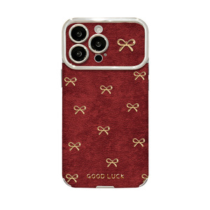 Funda de Lujo para iPhone 15 con Lazo y Cordón de Cuero, Electrochapada, de Piel de Oveja, Suave al Tacto, Venta al Por Mayor de Fábrica - Product Image 5