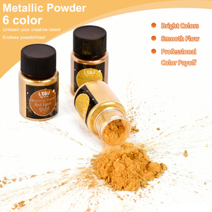 LEQU ผงสีเมทัลลิกโฮโลแกรม 6 สี ทำด้วยมือสำหรับศิลปิน DIY - Product Image 2