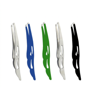 Pinzas para cejas de acero inoxidable de hermosos colores, instrumento de maquillaje de agarre fuerte para diferentes colores de pestañas directamente desde EE. UU. - Product Image 1