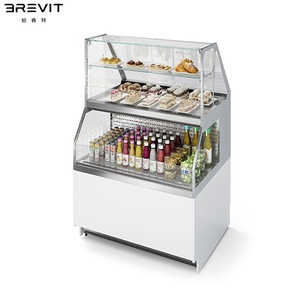 Vitrine Réfrigérée à Angle Droit à 2 Niveaux avec Refroidissement par Air et Désembuage LED pour <span class=keywords><strong>Supermarché</strong></span>, Congélateur/Refroidisseur, Présentoir à Gâteaux - Product Image 4