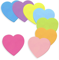 S3315 Bloc-Notes Coeur Style Mignon Coloré Notes Autocollantes Papier Bloc-Notes Autocollant Logo Personnalisé