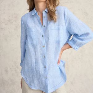 Blusa de Lino Ligera y Transpirable de Alta Calidad, Blusa Elegante con Botones y Solapa para Mujer - Product Image 2