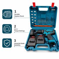 Perceuse à main multifonction, perceuse électrique sans fil au lithium-ion, tournevis, ensemble d'outils
