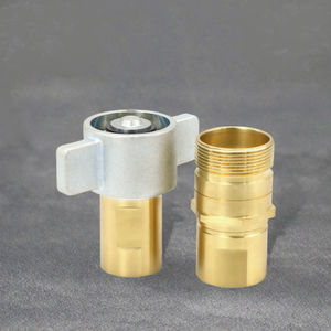 Raccord rapide hydraulique NPT1'' en laiton forgé à tête ronde avec écrou à oreilles pour remorque benne - Product Image 3