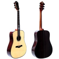 Solid Spruce Rosewood High Quality Acoustic Guitar Geake Ganjiang High-End Handmade All-Bone Nato Wood 41-Inch Dreadnought Ebony