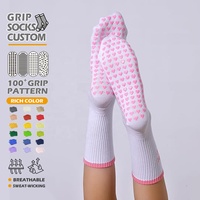 Chaussettes de yoga personnalisées, chaussettes de yoga en tricot avec logo brodé, chaussettes de yoga antidérapantes écologiques à séchage rapide pour femmes