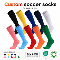 Chaussettes de football personnalisées mi-hautes pour enfants et adultes avec coussinets en tissu éponge, design respirant, chaussettes d'entraînement de football classiques
