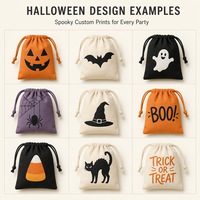 Bolsa de Lona Reutilizable con Cordón de Algodón y Logotipo Personalizado para Empaque de Joyería, Accesorios, Regalos de Navidad, Halloween y Dulces