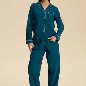 Unisex Custom ODM <strong>Pyjamas</strong> <strong>for</strong> Couple 100% Bamboo Fiber Breathable Thermal <strong>Summer</strong> Spring Casual Woven Sleepwear - Product Image 1