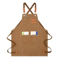 Tablier de cuisine et de peinture réglable en toile de coton personnalisé Dailu pour enfants avec poches à outils