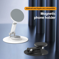 Support de téléphone magnétique réglable en hauteur pour bureau, en alliage d'aluminium, rotation à 360 degrés, pliable
